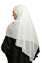 Cream Practical Ready-To-Wear Bonnet Shawl Chiffon Plain 2506_40 - 4