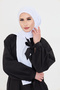 White Practical Ready-To-Wear Hijab Bonnet with Sandy Neck Collar and Snap Fasteners 2505_42 - 5