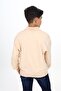 Beige Boys' Relaxed Fit Polo Neck Snap Fastener Lightweight Drop Shoulder Printed Sweatshirt - 2 Thread - 3