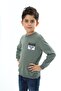 سويت شيرت Green Boy's Relax Fit Crew Neck خفيف الوزن ذو أكتاف منخفضة مطبوع - خيطين - 2