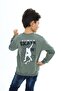 سويت شيرت Green Boy's Relax Fit Crew Neck خفيف الوزن ذو أكتاف منخفضة مطبوع - خيطين - 4