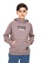 Acı Kahve Boy's Relax Fit Hooded Pocket Raglan Sleeve Printed Sweatshirt - 2 Thread