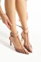 Somo Patent Leather Mesh Double Strap 8.5 cm Pointed Toe Stiletto Thin Heel Women's Shoes