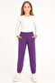 189-10-25 Girl's Four-Leaf Detailed Sweatpants, Age 12/16 - 2