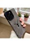 iPhone 16 Pro Max Compatible Deer Pattern Premium Suede Textured Camera Protected Case - 5