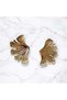 Gold Color Modern Leaf Shape Earrings – Minimal and Stylish Women's Jewelry Model - 2