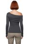 Women's Asymmetrical Neckline Fitted Stretchy Knitted Blouse Ideal for Everyday Outfits High Quality - 4