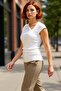 Asymmetric Collar 100% Cotton Knitted Blouse Modern Women's Stylish and Comfortable Choice Good Quality
