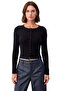 Women's Crew Neck Long Sleeve Snap Front Fitted Crop Knitted Quality Stylish Comfortable - 3