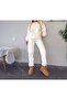 Women's Clothing White Color Stone Detailed Three Thread Crew Neck Sweatshirt - 6