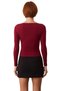 Women's Long Sleeve Keyhole Neckline Accessory Detail Fitted Knitted Quality - 4