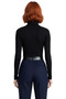 Women's Fitted Bodycon Mock Neck Zipper Long Sleeve Stretchy Knitted Blouse Modern Cool & Comfort Style - 4