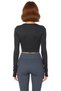 Women's Fitted Crop Cut Sports Top Blouse Crew Neck Long Sleeve Diving Fabric Cool & Comfort Style - 4