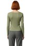 Women's Fitted Crew Neck Long Sleeve Button-Up Color Stretchy Woven Blouse for Casual Winter Fashion - 4