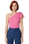 Asymmetrical Neckline Bow Detail One Sleeve Knitwear Blouse Women Quality Stylish Comfortable Modern Elegant - 3