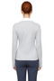 Women's Burgundy Polo Neck Color Block Long Sleeve Basic Silhouette Smart Persona 100% Cotton Winter Knitwear Top - 4