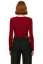 Women's Fitted Square Neck Drawstring Long Sleeve Crop Knitted Quality Stylish Comfortable Modern Elegant Casual - 4