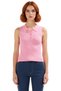 Women's Polo Collar Ribbed Slim Summer Blouse Carefully Selected Stylish Appearance Comfortable and Long-Lasting - 3