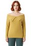Women's Carmen Collar Ribbed Knit Knitted Long Sleeve Blouse Modern and Comfortable Cut Quality Stylish Comfortable Modern - 3