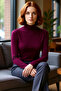 Women's Fitted Turtleneck Long Sleeve Basic Silhouette Stretchy Knitted Blouse Casual with Cool & Comfort Style - 2