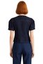 V-Neck Short Balloon Sleeve Denim Blouse Women's Clothing Quality Stylish Comfortable Modern Elegant Casual - 4