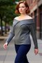Women's Carmen Collar Ribbed Knit Knitted Long Sleeve Blouse Modern and Comfortable Cut Quality Stylish Comfortable Modern