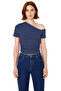 Crop Short Sleeve Knitted Blouse Asymmetrical Neckline Casual Style Long-Lasting Comfortable Cut Perfect Fit - 3