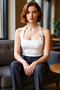 Summer Women's Crop Blouse Viscose Rib Fabric Halter Neck Stylish Look - 2