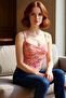Printed Asymmetrical Tulle Knitted Blouse Summer Casual Style Comfortable Use Trend Design - 2
