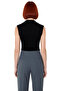 Asymmetrical Sleeveless Blouse Viscose Elastane Summer Fitted Stand Collar Stylish Look for Daily Wear - 4
