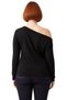 Women's Ecru Viscose Rib Knit Blouse Asymmetrical Neckline Cool & Comfort Style Spring Autumn Daily - 4