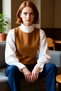 Women's Suede Textured Knitted Vest Top Quality Stylish Comfortable Modern Elegant Casual - 2