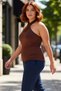 Women's Halter Neck Knitted Cotton Crop Quality Stylish Comfortable Modern Elegant Casual