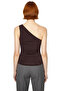 One Shoulder Sleeveless Knitted Blouse Fitted Body Perfect Fit Zarifane Design Stylish Look - 4