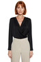 Women's Regular Fit V-Neck Double-Breasted Closure Ecru Satin Woven Blouse Ideal for Everyday Use - 3