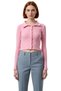 Women's Fitted Polo Neck Shirt Collar Button Detail Blouse Long Sleeve Bodycon Stretchy Knitted Winter - 3