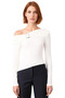 Women's Asymmetrical Collar Accessory Detail Fitted Long Sleeve Knitted Quality Stylish Comfortable Modern - 3