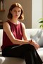 Women's Fitted Crew Neck Knitted Blouse Accessory Detailed Casual Stylish Look Zarifane Design - 2