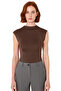Asymmetrical Sleeveless Blouse Viscose Elastane Summer Fitted Stand Collar Stylish Look for Daily Wear - 3