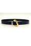 Leather-Look Women's Belt with Gold Buckle