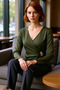 Women's Double-Breasted Buckle Detailed Slim Fit Woven Blouse Quality Stylish Comfortable Modern Elegant Daily - 2