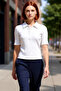Women's Fitted Polo Neck Buttoned Stretchy Knitted Blouse Quality Stylish Comfortable Modern Elegant Casual