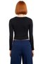 Women's Square Neck Lace Detailed Long Sleeve Crop Knitted Quality Stylish Comfortable Modern Elegant Casual - 4