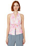 Women's Accessorized Window Detailed Printed Knitted Blouse V-Neck Thick Straps Regular Fit - 3