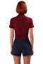 Fitted Stand Collar Short Sleeve Stretchy Knitted Blouse Summer Casual Distinguished Material Long Lasting - 4
