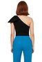Asymmetrical Neckline Bow Detail One Sleeve Knitwear Blouse Women Quality Stylish Comfortable Modern Elegant - 4
