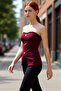 Women's Bodycon Strapless Ottoman Knitted Blouse Button Detail Flexible Structure Quality Stylish Comfortable