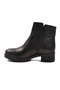 Black Genuine Leather Women's Heeled Boots with Fleece Inside 16463-1 Z - 4