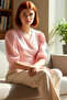 Stylish Striped Seersucker Blouse V-Neck Balloon Sleeve Summer Comfortable and Special Design Quality Craftsmanship - 2