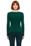 Women's Fitted Red Boat Neck Long Sleeve Stretch Fabric Combed Cotton Single Jersey Blouse Ideal for Everyday Outfits - 4